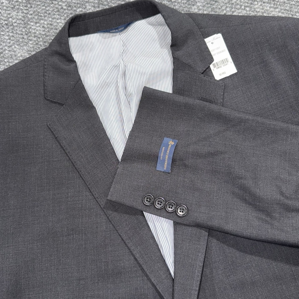 Brooks Brothers NEW Explorer Madison Fit Dark Gray 50R 2BTN Modern Stretch
